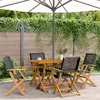 Image de vidaXL Ensemble à manger de jardin 5 pcs résine tressée et bois massif, ensemble à manger d'extérieur, meuble de salle à 3281694