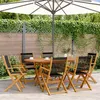 Image de vidaXL Ensemble à manger de jardin 7pcs noir polypropylène bois massif, ensemble à manger d'extérieur, meuble de salle à 3281709