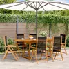 Image de vidaXL Ensemble à manger de jardin 7pcs noir polypropylène bois massif, ensemble à manger d'extérieur 3281721