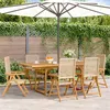 Image de vidaXL 7-delige Tuinset poly rattan en massief hout beige3281732