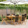 Image de vidaXL Ensemble à manger de jardin 7pcs noir polypropylène bois massif, ensemble à manger d'extérieur 3281733