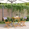 Image de vidaXL Ensemble de bistro 3 pcs bleu et blanc tissu et bois massif, ensemble de bistro de jardin, ensemble de balcon, 3281765