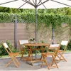 Image de vidaXL 5-delige Tuinset massief hout en stof cràmewit3281772