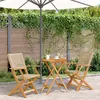 Image de vidaXL Ensemble de bistro 3 pcs beige résine tressée et bois massif, ensemble de bistro de jardin, ensemble de balcon, 3281792