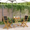 Image de vidaXL Ensemble de bistro 3 pcs noir polypropylène et bois massif, ensemble de bistro de jardin, ensemble de balcon, 3281793