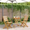 Image de vidaXL 3-delige Bistroset polypropeen en massief hout beige3281795