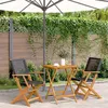 Image de vidaXL Ensemble de bistro 3 pcs noir résine tressée et bois massif, ensemble de bistro de jardin, ensemble de balcon, 3281802