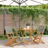 Image de vidaXL Ensemble de bistro 3 pcs gris résine tressée et bois massif, ensemble de bistro de jardin, ensemble de balcon, 3281803