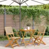 Image de vidaXL Ensemble de bistro 3 pcs beige résine tressée et bois massif, ensemble de bistro de jardin, ensemble de balcon, 3281804