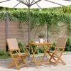 Image de vidaXL Ensemble de bistro 3 pcs taupe tissu et bois massif, ensemble de bistro de jardin, ensemble de balcon, ensemble de 3281810