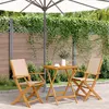 Image de vidaXL Ensemble de bistro 3 pcs beige tissu et bois massif, ensemble de bistro de jardin, ensemble de balcon, ensemble de 3281811