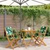 Image de vidaXL Ensemble de bistro 3 pcs motif de feuilles tissu et bois massif, ensemble de bistro de jardin, ensemble de balcon, 3281812