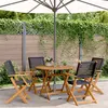Image de vidaXL 5-delige Tuinset poly rattan en massief hout zwart3281814