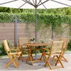 Image de vidaXL 5-delige Tuinset polypropeen en massief hout beige3281819