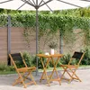 Image de vidaXL Ensemble de bistro 3 pcs noir polypropylène et bois massif, ensemble de bistro de jardin, ensemble de balcon, 3281841