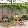 Image de vidaXL Ensemble de bistro 3 pcs noir résine tressée et bois massif, ensemble de bistro de jardin, ensemble de balcon, 3281850