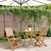 Image de vidaXL Ensemble de bistro 3 pcs taupe tissu et bois massif, ensemble de bistro de jardin, ensemble de balcon, ensemble de 3281858