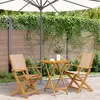 Image de vidaXL Ensemble de bistro 3 pcs beige tissu et bois massif, ensemble de bistro de jardin, ensemble de balcon, ensemble de 3281859