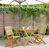 Image de vidaXL 3-delige Bistroset polypropeen en massief hout beige3281879