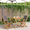 Image de vidaXL Ensemble de bistro 3 pcs anthracite tissu et bois massif, ensemble de bistro de jardin, ensemble de balcon, ensemble 3281881