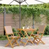 Image de vidaXL Ensemble de bistro 3 pcs taupe tissu et bois massif, ensemble de bistro de jardin, ensemble de balcon, ensemble de 3281882