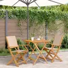 Image de vidaXL Ensemble de bistro 3 pcs beige tissu et bois massif, ensemble de bistro de jardin, ensemble de balcon, ensemble de 3281883