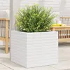 Image de Jardinière blanc 50x50x46 cm bois de pin massif