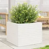 Image de Jardinière blanc 60x60x46 cm bois de pin massif