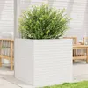 Image de Jardinière blanc 70x70x68,5 cm bois de pin massif