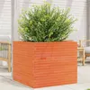 Image de Jardinière cire marron 80x80x68,5 cm bois de pin massif