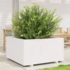 Image de Jardinière blanc 90x90x49,5 cm bois de pin massif