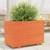 Image de Jardinière cire marron 70x40x49,5 cm bois de pin massif