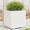 Image de Jardinière blanc 70x70x72,5 cm bois de pin massif