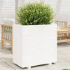 Image de vidaXL Jardinière blanc 70x40x72,5 cm bois de pin massif, jardinière d'extérieur, bac à fleurs, bac à tomates, jardinière de 3282590
