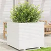 Image de Jardinière blanc 80x80x72 cm bois de pin massif