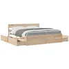 Image de vidaXL Lit avec tiroirs et matelas 200x200 cm bois massif de pin, meuble de chambre à coucher, lit en bois, lit avec tiroir, 3281886