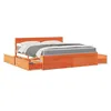 Image de Lit vidaxl 205.5 x 185.5 x 78 cm en cire sommier a lattes pour 2 personnes de couleur