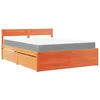 Image de Lit vidaxl 205.5 x 165.5 x 78 cm en cire sommier a lattes pour 2 personnes de couleur
