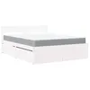 Image de Lit vidaxl 205.5 x 145.5 x 78 cm en bois sommier a lattes pour 2 personnes de couleur