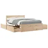 Image de vidaXL Lit avec tiroirs et matelas 120x200 cm bois massif de pin, meuble de chambre à coucher, lit en bois, lit avec tiroir, 3281901