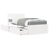 Image de vidaXL Lit avec tiroirs et matelas blanc 90x200 cm bois massif de pin, meuble de chambre à coucher, lit en bois, lit avec 3281908