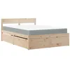 Image de Lit vidaxl 195.5 x 145.5 x 78 cm en bois sommier a lattes pour 2 personnes de couleur
