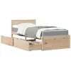 Image de vidaXL Lit avec tiroirs et matelas 90x190 cm bois massif de pin, meuble de chambre à coucher, lit en bois, lit avec tiroir, 3281919