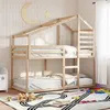 Image de vidaXL Lit superposé avec toit 90x200 cm bois de pin massif, lit, cadre de lit, lit mezzanine, meuble de chambre, sommier, 3281970