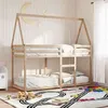 Image de vidaXL Lit superposé avec toit 80x200 cm bois de pin massif, lit, cadre de lit, lit mezzanine, meuble de chambre, sommier, 3282081