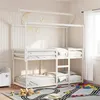 Image de vidaXL Lit superposé avec toit blanc 80x200 cm bois massif de pin, lit, cadre de lit, lit mezzanine, meuble de chambre, 3282122