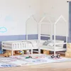 Image de vidaXL Kinderbed met dak massief grenenhout wit 75x190 cm3282184