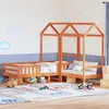 Image de vidaXL Kinderbed met dak massief grenenhout wasbruin 75x190 cm3282185