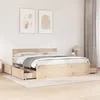 Image de vidaXL Cadre de lit avec tiroirs 200x200 cm bois massif de pin, meuble de chambre à coucher, sommier, lit en bois, lit, lit 3282336