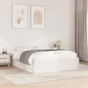 Image de vidaXL Cadre de lit blanc 140x190 cm bois de pin massif, meuble de chambre à coucher, sommier, lit en bois, lit, lit double 3282382